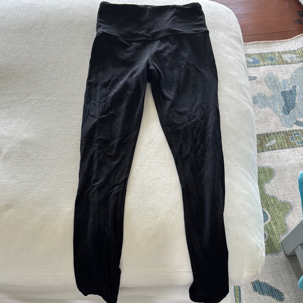 Athleta Black High-Waisted Leggings, size XXS